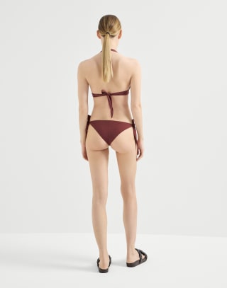 Haut bikini orné de Monile Bordeaux Femme - Brunello Cucinelli