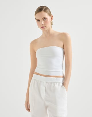 Bandeau-Top Weiß Damen - Brunello Cucinelli