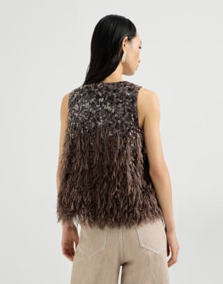 Жилет Dazzling Dégradé Древесная Кора Женщина - Brunello Cucinelli