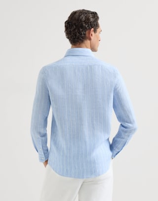 Chalk stripe shirt Azure Man - Brunello Cucinelli