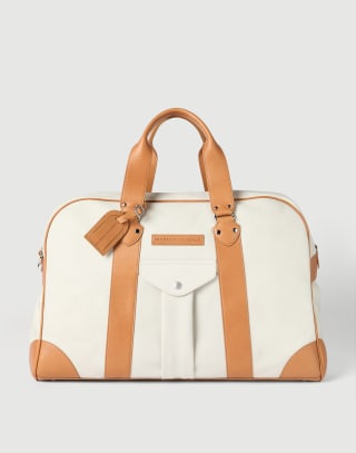 Bolso Street en piel de becerro con grano Marfil Hombre - Brunello Cucinelli