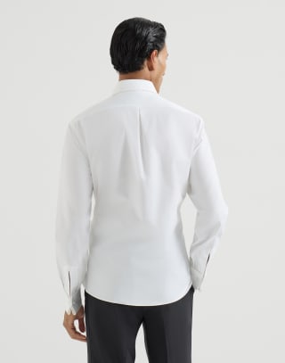 Tuxedo shirt with pleating White Man - Brunello Cucinelli