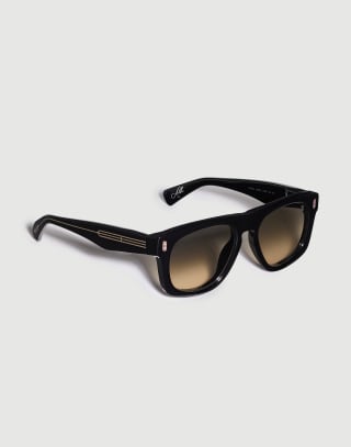 Sonnenbrille Alke mit Goldplattierung 18kt Schwarz Brillen - Brunello Cucinelli