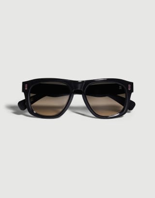Sonnenbrille Alke mit Goldplattierung 18kt Schwarz Brillen - Brunello Cucinelli