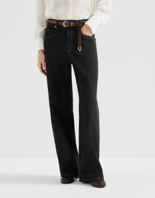 Loose Barrel-Hose Schwarz Damen - Brunello Cucinelli