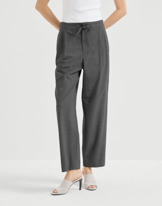 Tailored Track-Hose Mittelgrau Damen - Brunello Cucinelli
