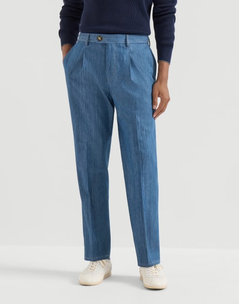 Lightweight denim trousers Medium Denim Man - Brunello Cucinelli