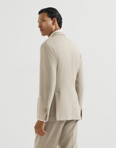 Blazer deconstruido de sarga Gris Piedra Hombre - Brunello Cucinelli