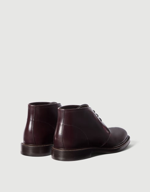 Calfskin Chukka boot Burgundy Man - Brunello Cucinelli