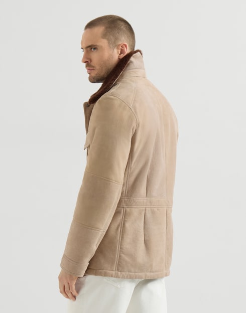 Sahariana de borrego Beige Hombre - Brunello Cucinelli