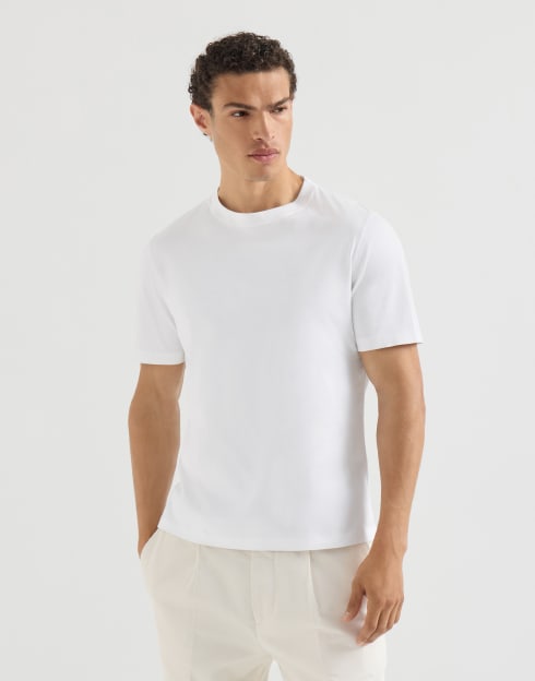 Cotton jersey crew neck T-shirt White Man - Brunello Cucinelli