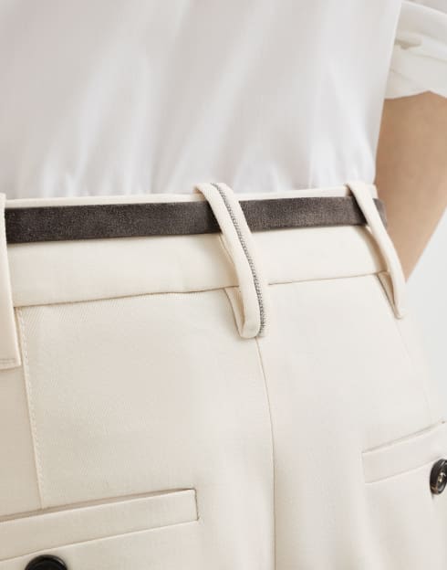 Pantalon Pleated Barrel Lait Femme - Brunello Cucinelli