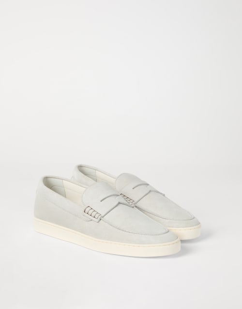 Slip-on en daim Ivoire Homme - Brunello Cucinelli