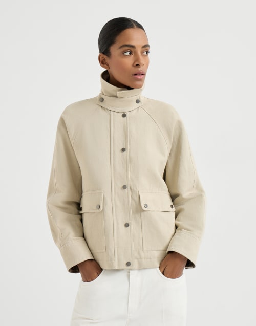 Jacke aus Canvas Beige Damen - Brunello Cucinelli
