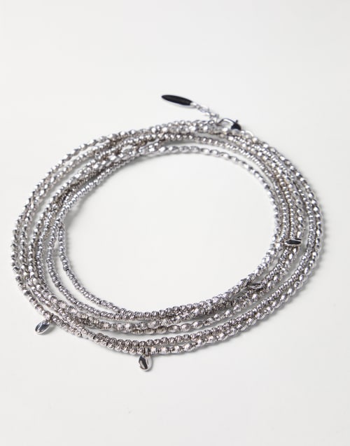 Hematite and Sterling Silver bracelet Silver Woman - Brunello Cucinelli