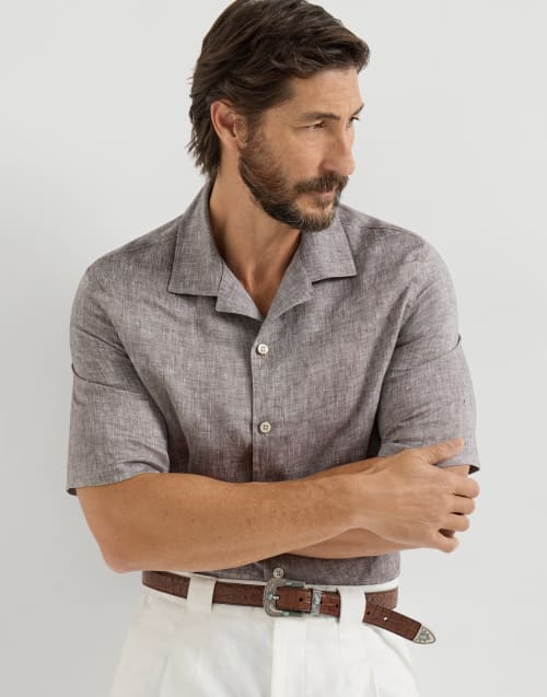 Camicia manica corta Marrone Uomo - Brunello Cucinelli