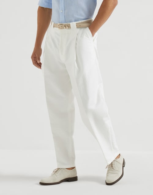Pantalon coton et lin Neige Homme - Brunello Cucinelli