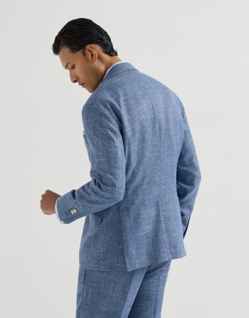 Hopsack deconstructed blazer Denim Man - Brunello Cucinelli