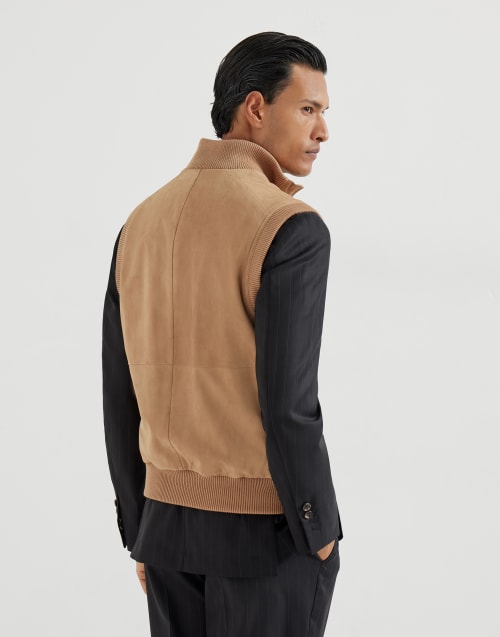 Suede vest Light Brown Man - Brunello Cucinelli
