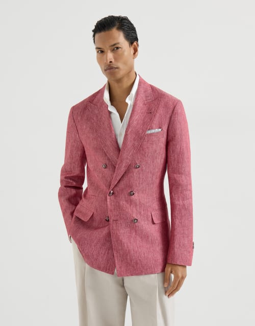 Linen denim jacket Strawberry Man - Brunello Cucinelli