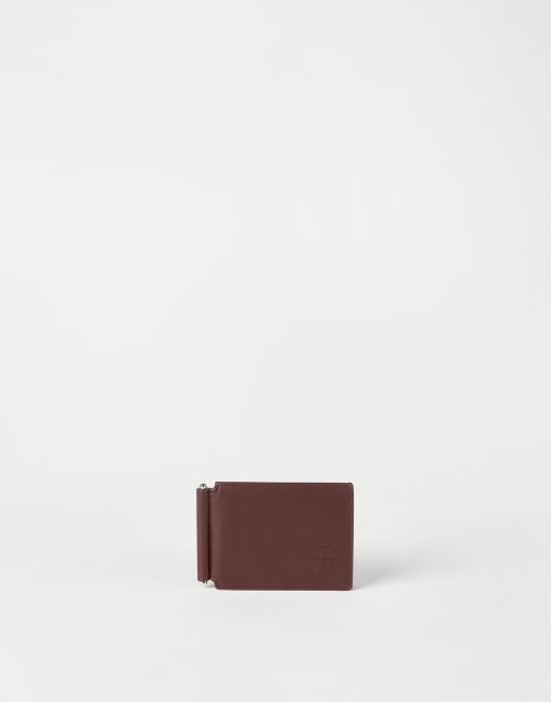 Calfskin money clip wallet Brown Man - Brunello Cucinelli