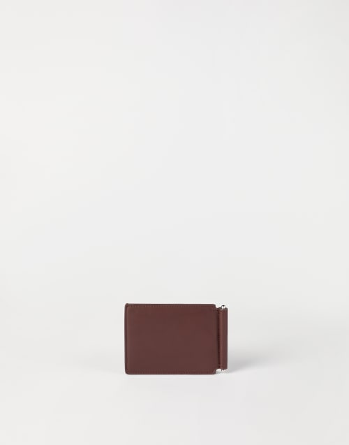 Calfskin money clip wallet Brown Man - Brunello Cucinelli