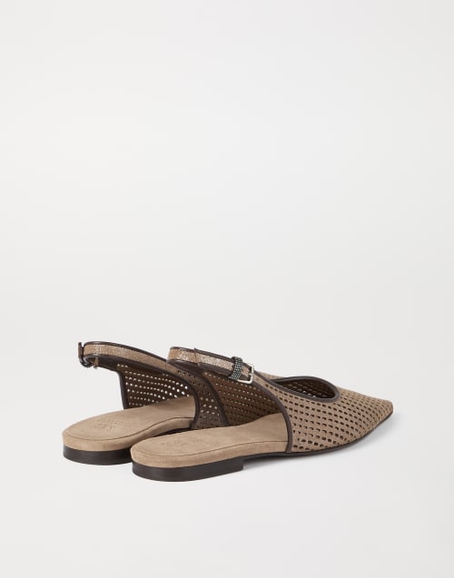 Flats Slingback in pelle Marrone Donna - Brunello Cucinelli