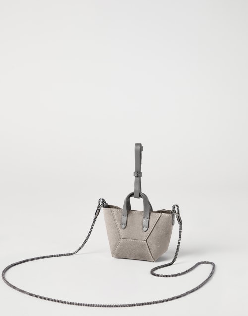 Suede BC Duo micro bag Khaki Woman - Brunello Cucinelli
