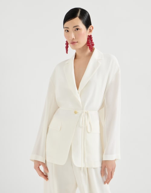 Sablé crêpe blazer White Woman - Brunello Cucinelli