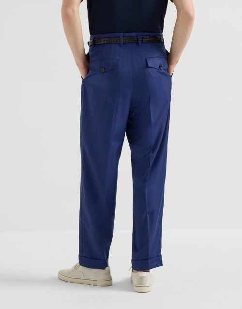 Double pleated trousers Royale Blue Man - Brunello Cucinelli