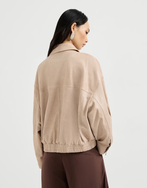 Jacke aus Glossy-Nappaleder Beige Damen - Brunello Cucinelli