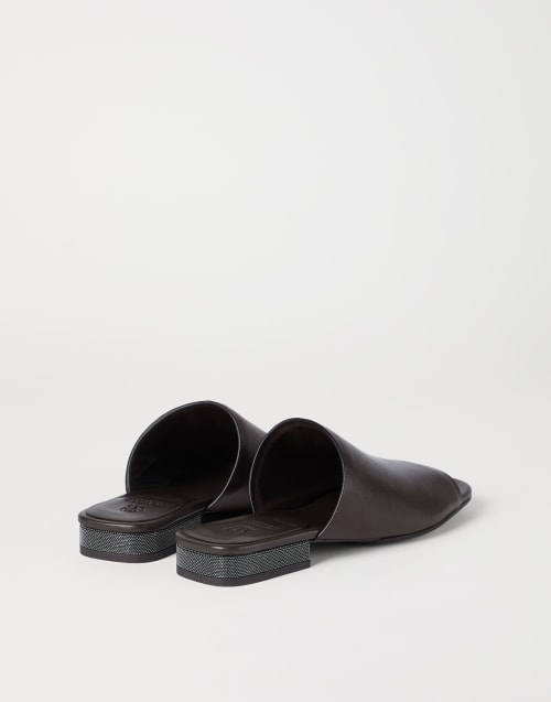Riding calfskin mules Cocoa Woman - Brunello Cucinelli