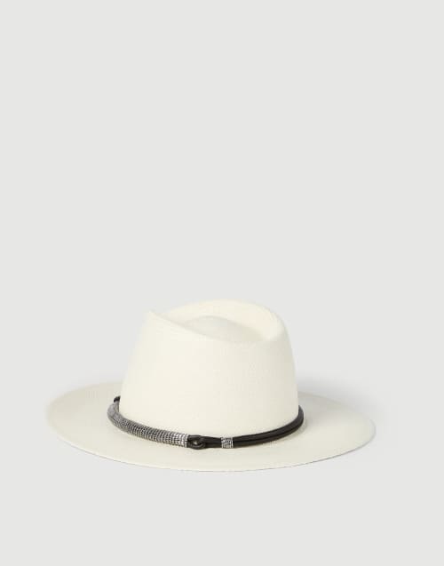 Fedora de paja Blanco Mujer - Brunello Cucinelli