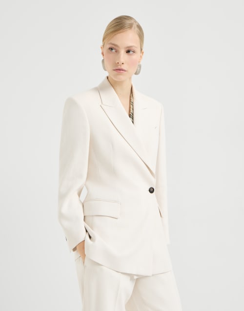 Blazer aus Couture-Twill Milch Damen - Brunello Cucinelli
