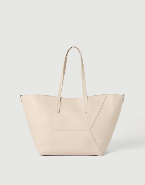 Calfskin BC Duo bag Ivory Woman - Brunello Cucinelli