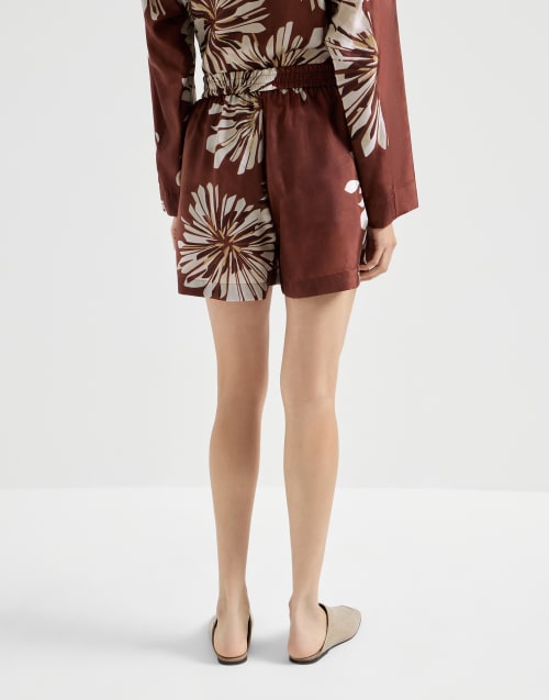 Bloom print shorts Bordeaux Woman - Brunello Cucinelli