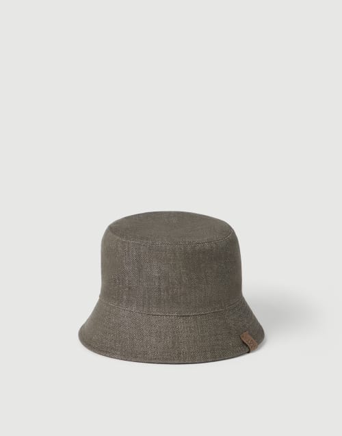 Bucket hat with logo Green Woman - Brunello Cucinelli