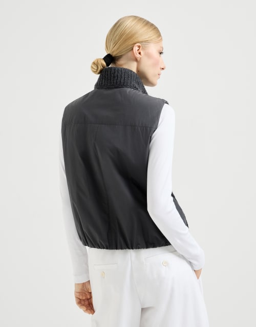 Cashmere down vest Lignite Grey Woman - Brunello Cucinelli