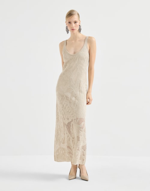 Vestido Dazzling Water Lillies Beige Mujer - Brunello Cucinelli