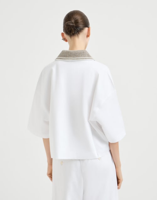 时尚双面布马球衫 白色 女款 - Brunello Cucinelli
