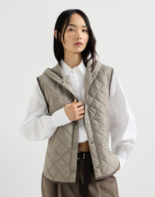 Vest with Thermore® padding Light Brown Woman - Brunello Cucinelli
