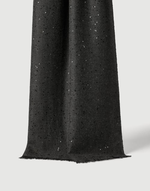 Sciarpa in cashmere e seta Diamante Lignite Donna - Brunello Cucinelli