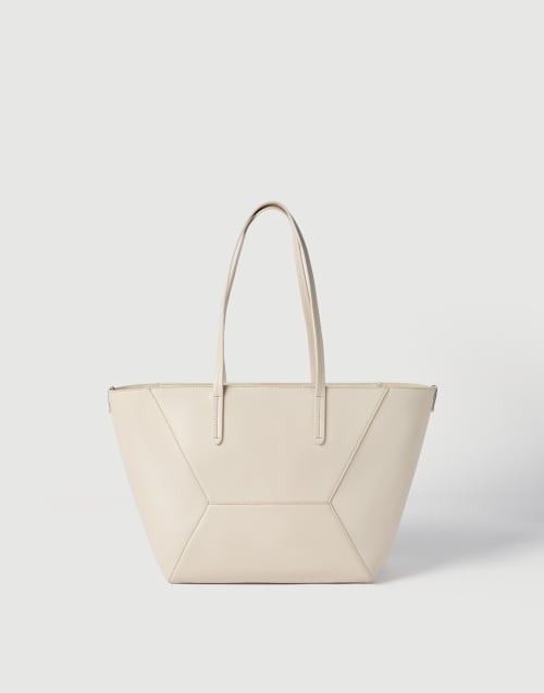 Calfskin small BC Duo bag Ivory Woman - Brunello Cucinelli