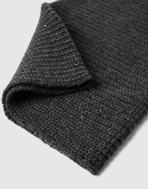 Dazzling neck warmer Dark Grey Woman - Brunello Cucinelli