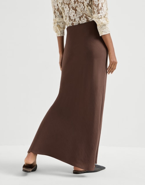 Bias-cut skirt Cocoa Woman - Brunello Cucinelli