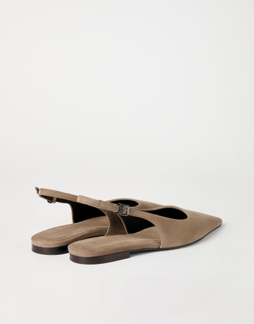 Suede slingback flats Brown Woman - Brunello Cucinelli