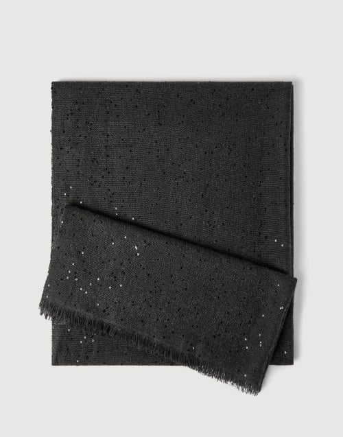 Sciarpa in cashmere e seta Diamante Lignite Donna - Brunello Cucinelli