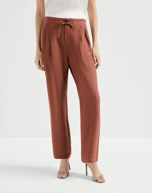 Tailored track trousers Firebrick Woman - Brunello Cucinelli