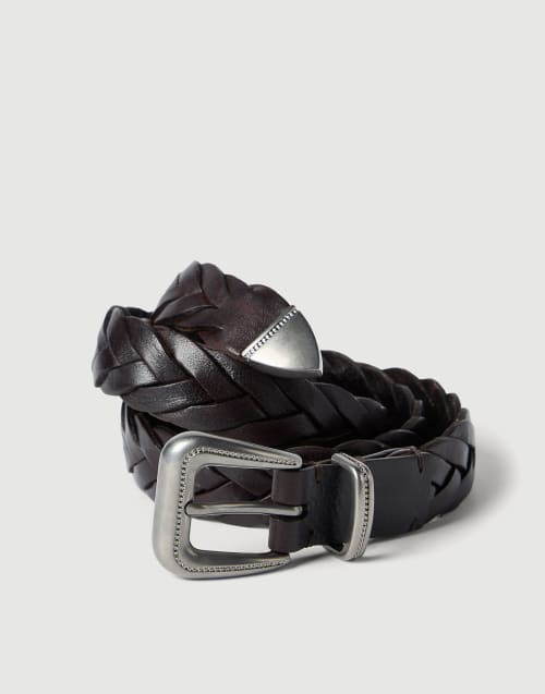 Braided belt Rust Brown Woman - Brunello Cucinelli