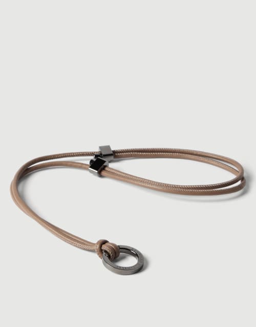 Cordino porta occhiali in pelle Beige Donna - Brunello Cucinelli